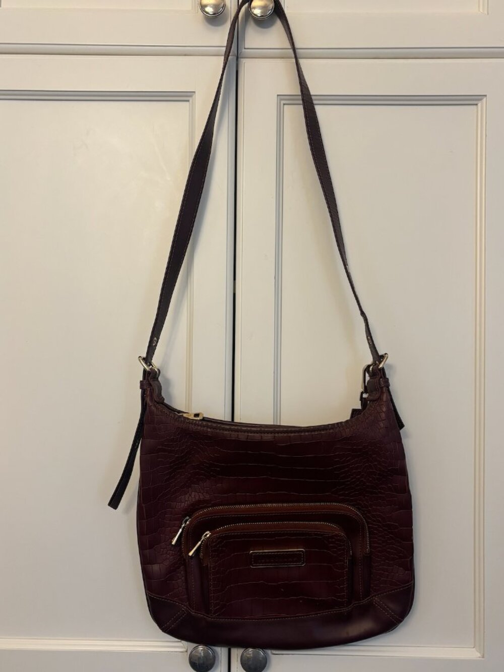 LONGCHAMP - Burgundy crossbody bag with gold hardware